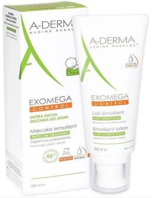 A-Derma Exomega Control mleczko emolient 200ml - Długi termin ważności!