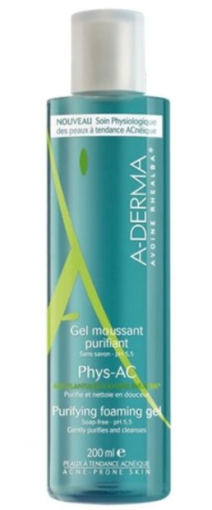 A-Derma Phys-Ac Żel oczyszczający do mycia 200ml - Długi termin ważności!