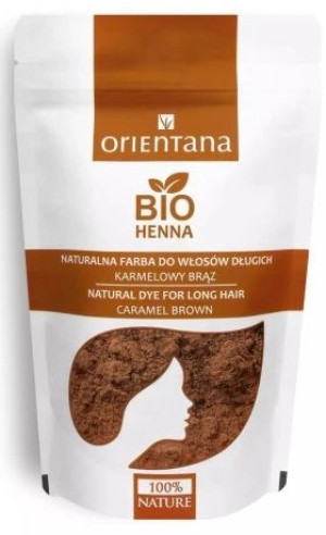 Orientana Bio Henna farba do włosów Karmelowy Brąz 100g - Długi termin ważn
