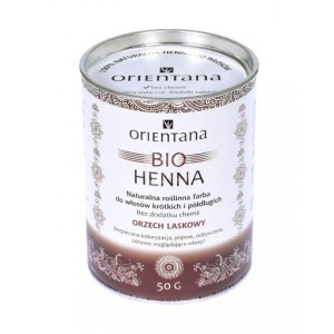 Orientana Bio Henna farba do włosów Orzech Laskowy 50g