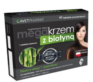 Mega Krzem z biotyną 40 tabletek - Długi termin ważności!