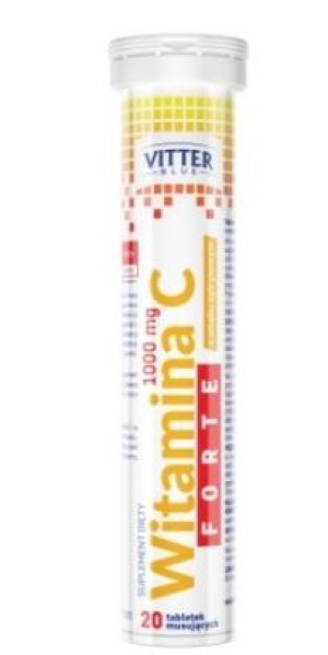 Witamina C Forte 1000mg Vitter Blue 20 tabletek musujących - Długi termin w