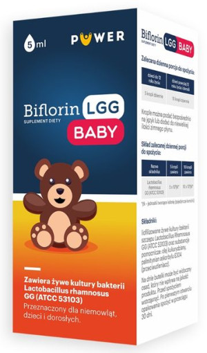 BiFlorin LGG Baby, krople, 5 ml - Długi termin ważności!