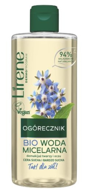 Lirene, Woda micelarna, Ogórecznik, 400 ml - Długi termin ważności!
