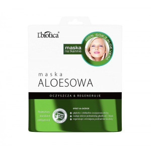 L`Biotica Maska Aloesowa na tkaninie 23 ml - Długi termin ważności!