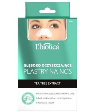 L'Biotica plastry głęboko oczyszczające na nos ekstrakt z drzewa herbaciane
