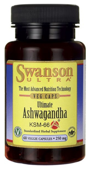 Swanson Ashwagandha KSM-66 250mg 60 kapsułek - Długi termin ważności!