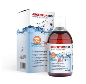 Argentum 200 100 ppm Srebro Koloidalne tonik 500 ml - Długi termin ważności