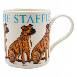 KUBEK PORCELANA PIES Staffordshire Terrier 400ml.