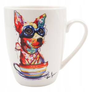 STYLOWY KUBEK PORCELANA Akwarela Art 390ml PIES