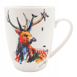 STYLOWY KUBEK PORCELANA Akwarela Art 390ml JELEŃ
