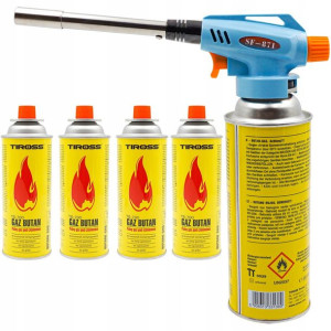Palnik Gazowy Lutlampa Kartusz Regulacja + 4 Gaz