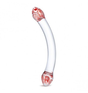 Glas - Red Head Double Glass Dildo