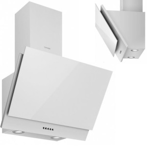 Szklany Okap kominowy 60cm BIAŁY CONCEPT