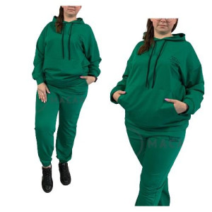 Komplet Dresowy Dwuczęściowy Plus Size Adrom Zielony 48/4xl