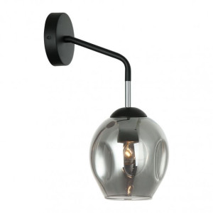 Lampa ścienna, kinkiet BORGO czarny dymiony