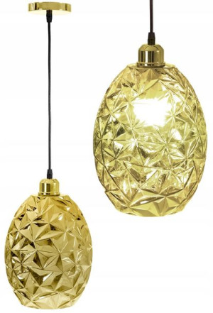 Lampa Sufitowa Wisząca Szklana Rose Gold Glamour