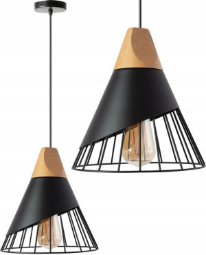 Lampa Sufitowa Wisząca Skandynawska Metal Czarna