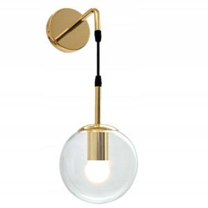Lampa Ścienna Kinkiet Szklana Złota Nowoczesna