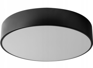 Lampa Plafon 50cm Okrągła Czarna Sufitowa Żyrandol