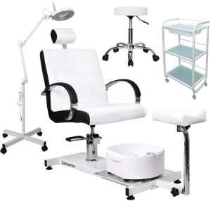 Fotel Do Pedicure Kosmetyczny Lampa Taboret Stolik