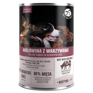 PetRepublic Mokra Karma Dla Dorosłych Psów Z Kawałkami Wołowiny i Warzywami