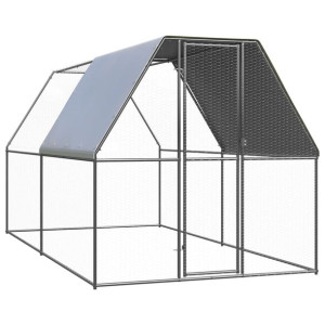 Klatka zewnętrzna dla kurcząt, 2x4x2 m, stal galwanizowana