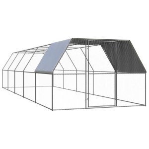 Klatka zewnętrzna dla kurcząt, 3x10x2 m, stal galwanizowana