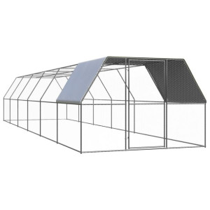 Klatka zewnętrzna dla kurcząt, 3x12x2 m, stal galwanizowana