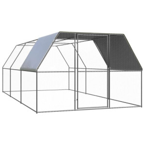 Klatka zewnętrzna dla kurcząt, 3x6x2 m, stal galwanizowana