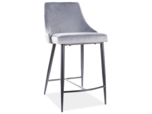 Hoker, krzesło barowe Piano B H-2 velvet szary