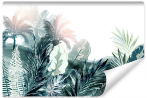 Fototapeta do Salonu LIŚCIE Tropikalne 3D 300cm x 210cm