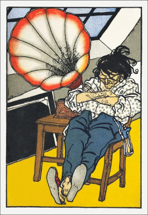 A Beethoven Enthusiast, Moriz Jung - plakat 40x60 cm