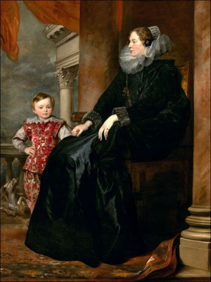 A Genoese Noblewoman and Her Son, c. 1626, Anthony van Dyck - plakat 30x20