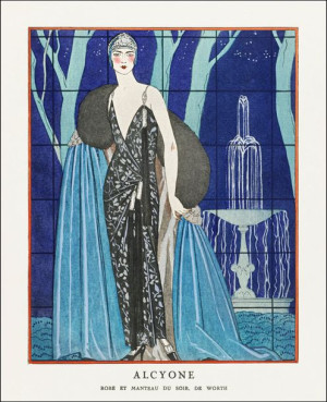 Alcyone / Robe et manteau du soir, de Worth, George Barbier - plakat 50x70