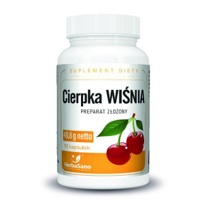 Cierpka wiśnia - preparat złożony HerbaSano - NATURALNY - 90 kapsułek
