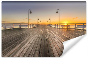 Fototapeta Ścienna PEJZAŻ Zachód Słońca Molo Bałtyk Ozdoba 270cm x 180cm