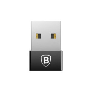 BASEUS adapter USB (męski) do Typ C (damski) 2,4A czarny CATJQ-A01