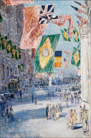 Avenue of the Allies: Brazil, Belgium, Frederick Childe Hassam - plakat 50x