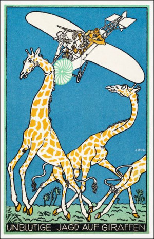 Bloodless Giraffe Hunt, Moriz Jung - plakat 20x30 cm