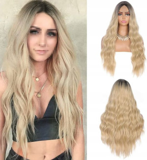 Włosy Peruka Dla Kobiet Ombre Blond 61 cm