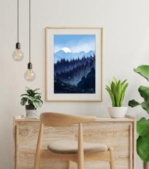 Błękitny las - plakat 70x100 cm