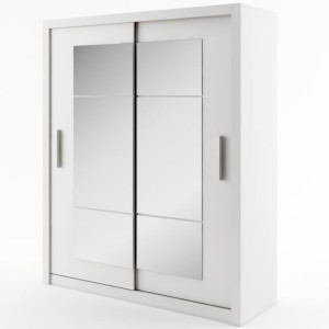 Szafa PRZESUWNA, 2 lustra, IDEA, biel, MAT 180x60x215 cm