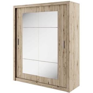 Szafa PRZESUWNA, 2 lustra, IDEA, san remo jasny, MAT 180x60x215 cm
