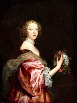 Catherine Howard, Lady dAubigny, c. 1638, Anthony van Dyck - plakat 59,4x42