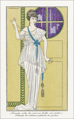 Costumes Parisiens, No. 84: Grande robe du soir from Journal des Dames et d