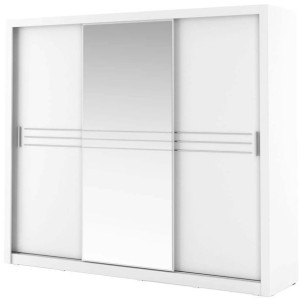 Szafa TRZYDRZWIOWA, lustro, IDEA, biel, MAT 250x60x215 cm