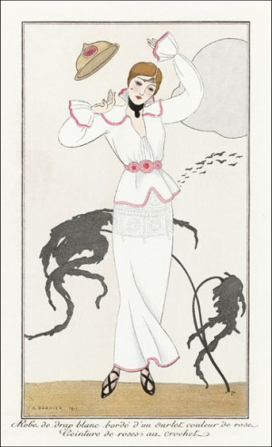 Costumes Parisiens, no.21: Robe de drap blanc from Journal des Dames et des