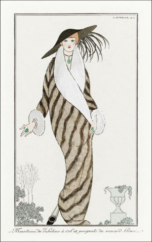 Costumes Parisiens: Manteau de Zibelin, George Barbier - plakat 50x70 cm