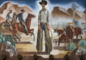 Cowboy mural at Fair Parkin Dallas, Texas, Carol Highsmith - plakat 91,5x61